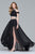 s10032 Two Piece Jeweled High Halter Chiffon Dress