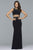 s10033 Two Piece Beaded Trim Jersey Dress
