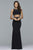 s10033 Two Piece Beaded Trim Jersey Dress