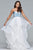 s10034 Floral Printed Jacquard Organza A-line Dress