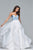 s10034 Floral Printed Jacquard Organza A-line Dress