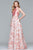 s10035 Two Piece Floral Embroidered A-line Dress