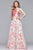 s10035 Two Piece Floral Embroidered A-line Dress