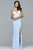 s10051 Deep V-Neck Full-Length Jersey Gown
