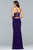 s10055 Deep V-Neck Fitted Jersey Gown