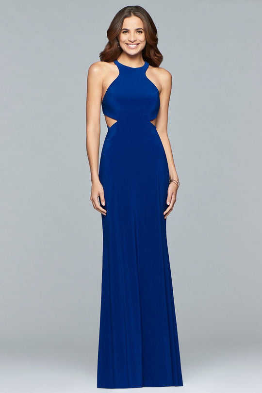s10057 Sleeveless Full-Length Fitted Jersey Gown