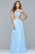 Faviana - s10061 Beaded Two-Piece Chiffon A-line Gown in Blue