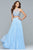 Faviana Beaded Two-Piece Chiffon A-line Gown s10061 in Blue