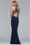 s10069 Lavish Halter Beaded Evening Gown