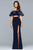 s10070 Two Piece Off-Shoulder Jersey Dress