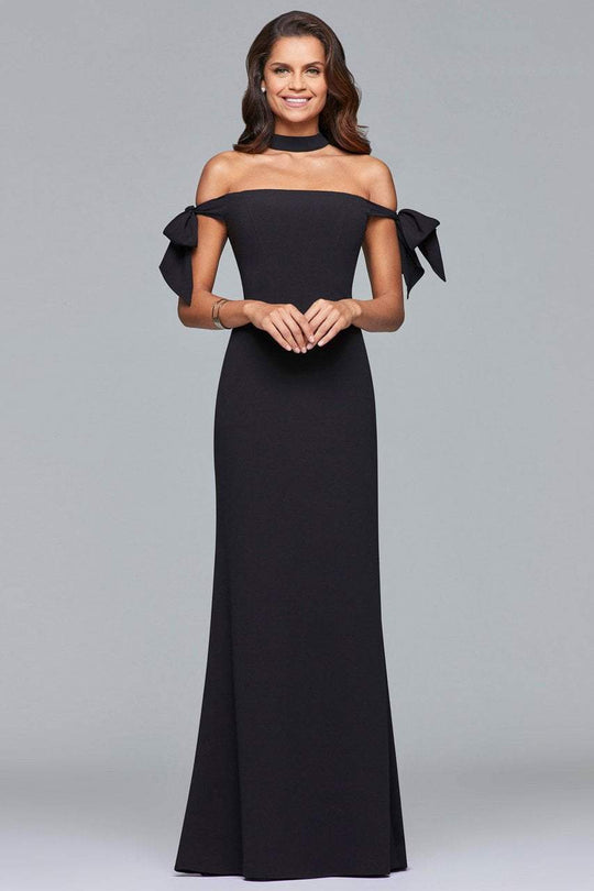 s10075 Off Shoulder Dress with Bow Tie Details