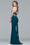 s10078 Plunging Wrap Tie Back Evening Dress