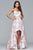 s10079 Strapless Floral Design High Low Dress