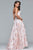 s10079 Strapless Floral Design High Low Dress