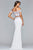 s10087 Two Piece Floral Embellished Evening Dress