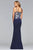 s10088 Slim V-Neck Floral Embroidered Evening Dress
