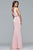 s10090 Plunging V-Neck Beaded Satin Evening Dress