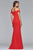 s10093 Off-Shoulder/V-neck Crepe Sheath Dress