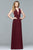 s10095 Ruched and Sheer Detail Evening Gown