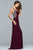 s10096 Sultry Side Sheer Applique Evening Gown