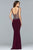 s10096 Sultry Side Sheer Applique Evening Gown