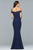 s10097 Ruffled Organza Off Shoulder Evening Gown