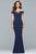 s10097 Ruffled Organza Off Shoulder Evening Gown