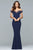 s10097 Ruffled Organza Off Shoulder Evening Gown
