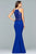 s10098 Embroidered Halter Sheath Dress