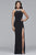 s10099 Pearl Beaded Halter Evening Dress