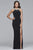 s10099 Pearl Beaded Halter Evening Dress