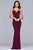 S10106 Sleek V-neck Jersey Sheath Dress