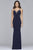 S10107 Lace Beaded V-neck Jersey Sheath Dress