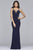 S10107 Lace Beaded V-neck Jersey Sheath Dress