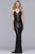 S10112 Sleeveless Sequined V-neck Fitted Dress