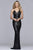 S10112 Sleeveless Sequined V-neck Fitted Dress