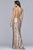 S10112 Sleeveless Sequined V-neck Fitted Dress