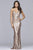 S10112 Sleeveless Sequined V-neck Fitted Dress