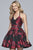 S10157 Halter Jacquard Organza A-line Dress