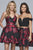 S10158 Two Piece Floral Print A-line Dress