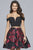 S10158 Two Piece Floral Print A-line Dress
