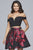 S10158 Two Piece Floral Print A-line Dress