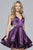 S10161 Satin V-neck Layered A-line Dress