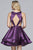 S10161 Satin V-neck Layered A-line Dress