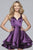 S10161 Satin V-neck Layered A-line Dress
