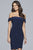 S10162 Off The Shoulder Jersey Cocktail Dress