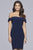 S10162 Off The Shoulder Jersey Cocktail Dress