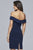 Faviana Off The Shoulder Jersey Cocktail Dress S10162 - 1 pc Navy In Size 2 Available In Blue