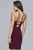 S10164 Deep V Neck Jersey Halter Cocktail Dress
