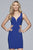 S10165 Plunging V-neck Jersey Sheath Dress